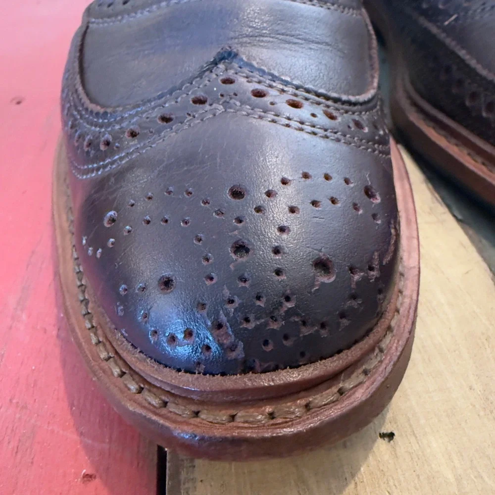 Allen Edmonds‎ Neumok 2.0 Mens 9.5 D Dark Brown Leather Wingtip Oxford Shoes